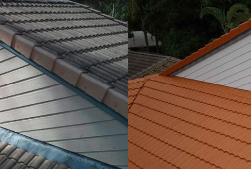 Sienna Clay Roof before and after